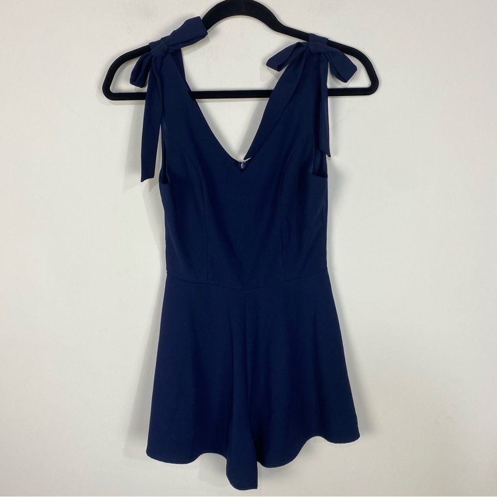 Alter'd State Navy Blue Romper Bow Detail Jumper